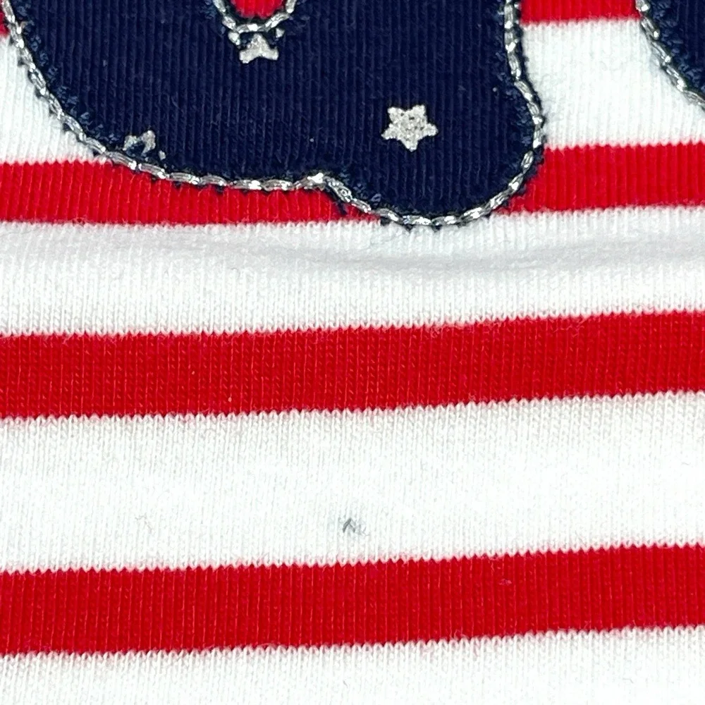 Gymboree 2016 Red White & Cute Line Embroidered Sequins Top Girls Sz 2T New‎